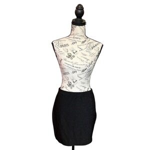 SHEIN Black Metallic Shimmer Bodycon Mini Skirt Size L 8/10 Glitter Party Wear